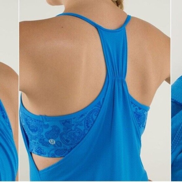 Lululemon No Limits Tank Cornflower / Paisley activewear workout spring blue - Picture 3 of 9